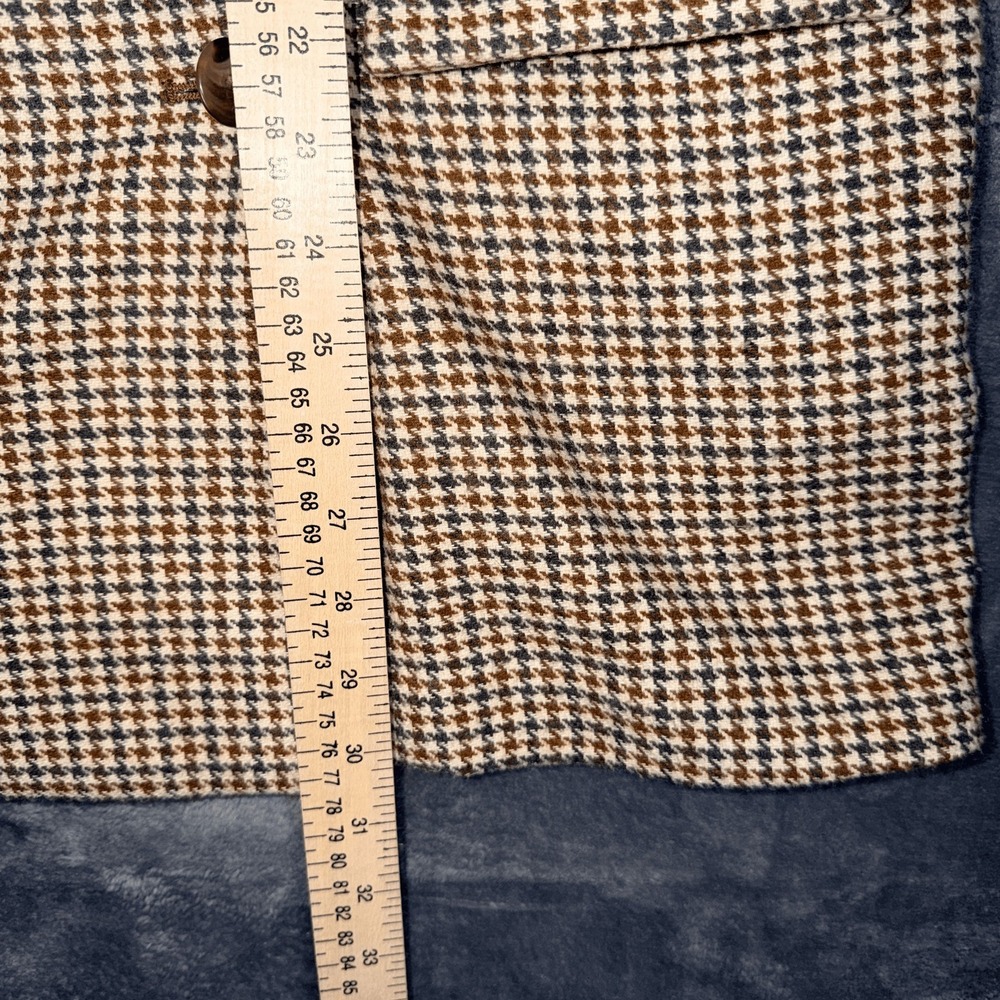 Old Navy Womens Blazer Jacket‎ M Brown Plaid Houndstooth Double Breasted - Picture 6 of 6